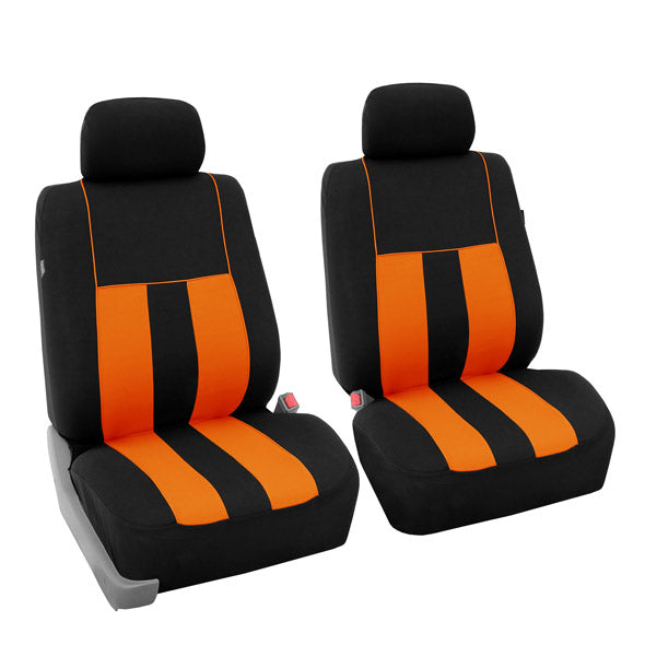 Striking Striped Seat Covers - Front Set Orange