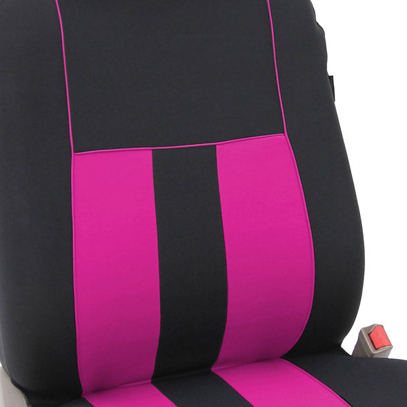 Striking Striped Seat Covers - Front Set Pink