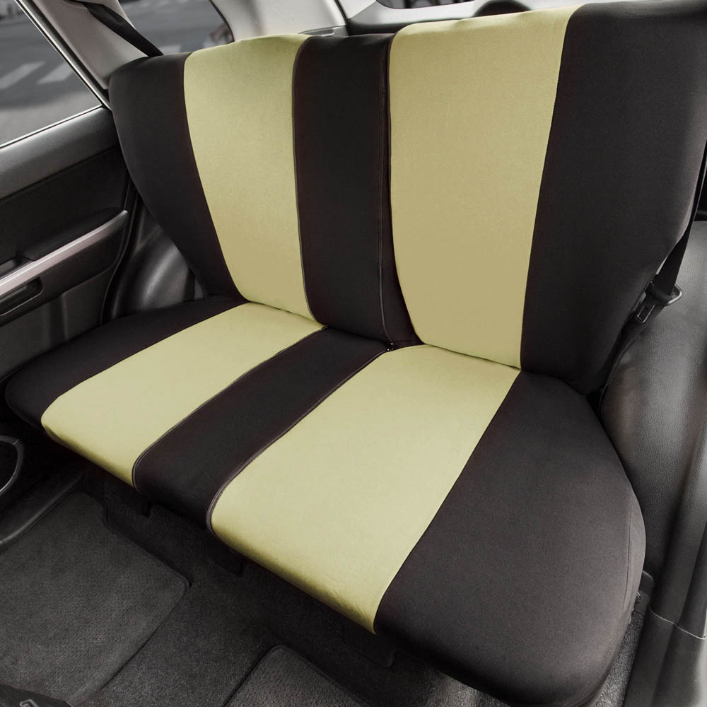 Full Coverage Flat Cloth Seat Covers - Rear Beige