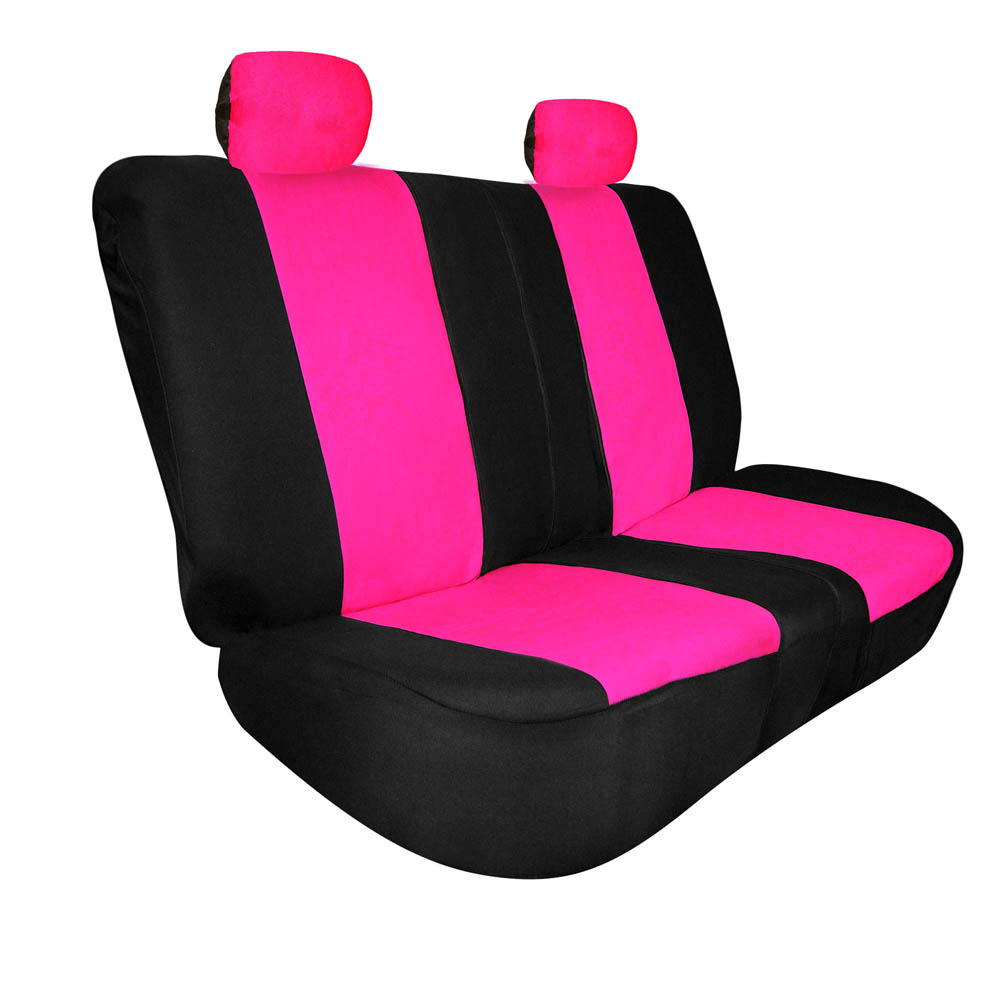 Full Coverage Flat Cloth Seat Covers - Rear Pink