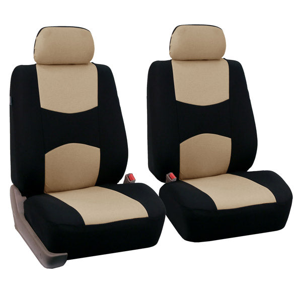 Flat Cloth Seat Covers - Front Set Beige