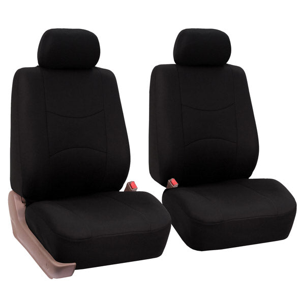 Flat Cloth Seat Covers - Front Set Black