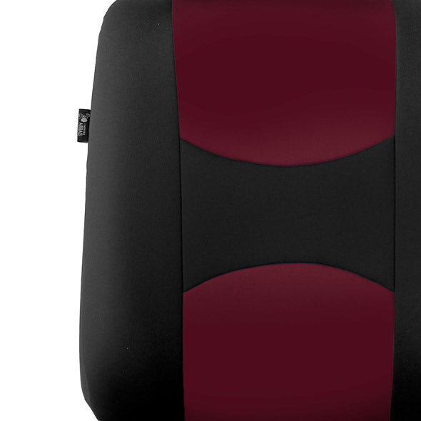 Flat Cloth Seat Covers - Front Set Burgundy