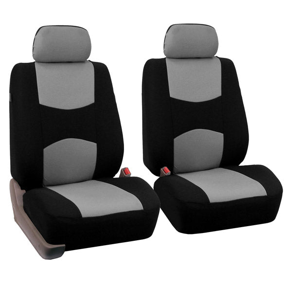 Flat Cloth Seat Covers - Front Set Gray