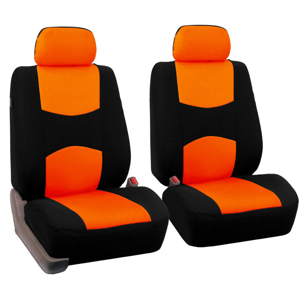 Flat Cloth Seat Covers - Front Set Orange