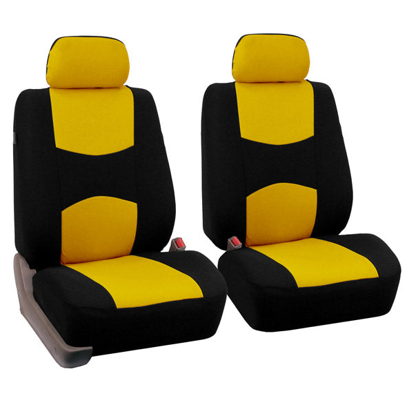 Flat Cloth Seat Covers - Front Set Yellow