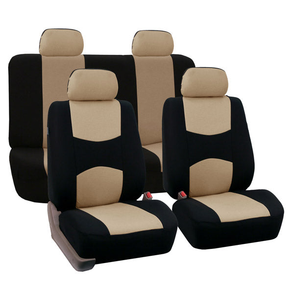 Flat Cloth Seat Covers - Full Set Beige