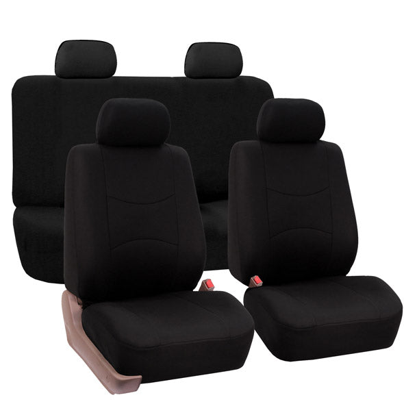 Flat Cloth Seat Covers - Full Set Black