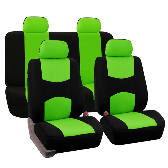 Flat Cloth Seat Covers - Full Set Green