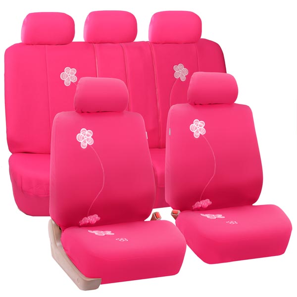 Floral Seat Covers - Full Set Pink