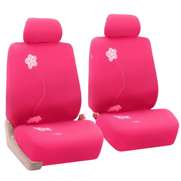 Floral Seat Covers - Full Set Pink