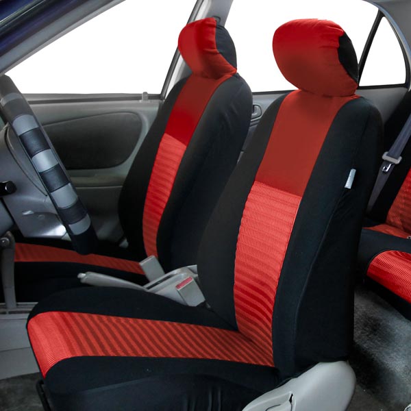 Trendy Elegance 3D Air Mesh Seat Covers - Front Set Red