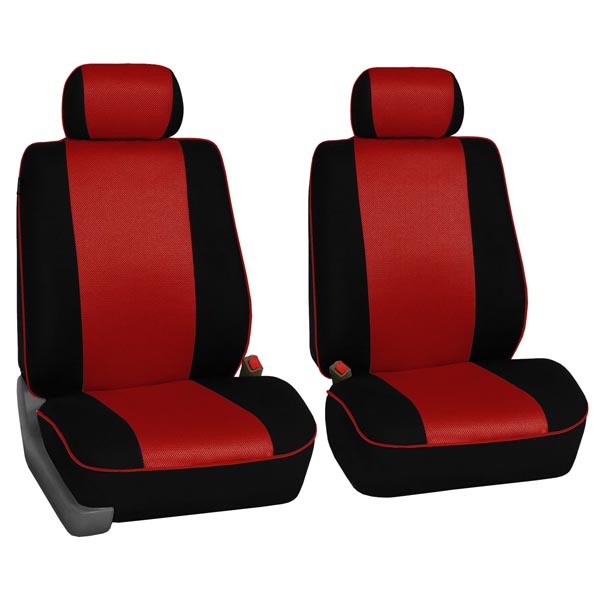 Edgy Piping Seat Covers - Front Set Red