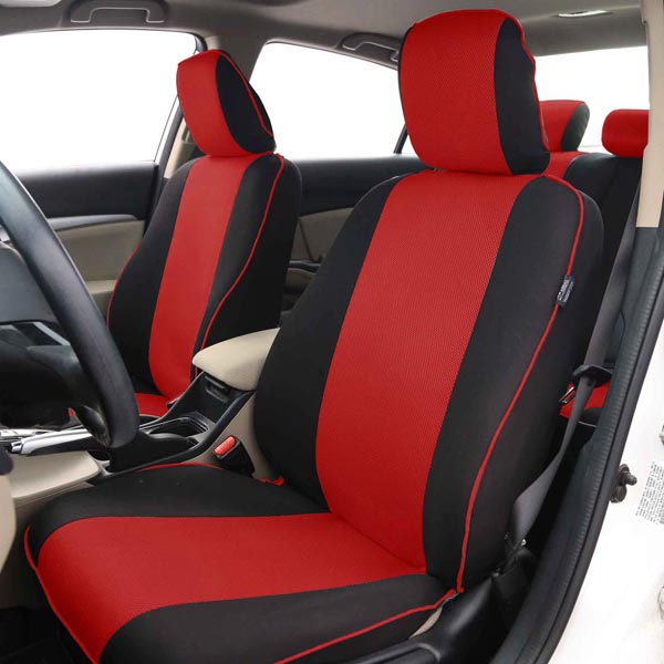 Edgy Piping Seat Covers - Front Set Red