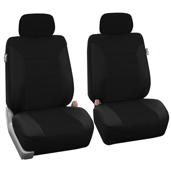 Classic Khaki Seat Covers - Front Set Black