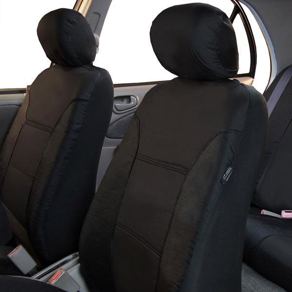 Classic Khaki Seat Covers - Front Set Black