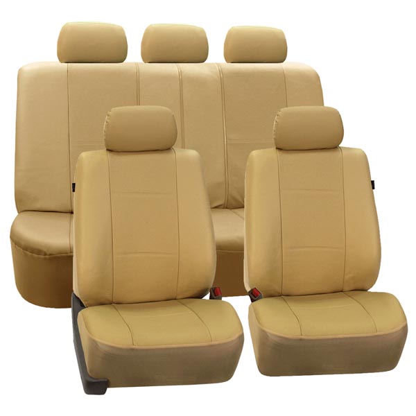 Deluxe Leatherette 3 Row 7 Seater - Tan Seat Covers
