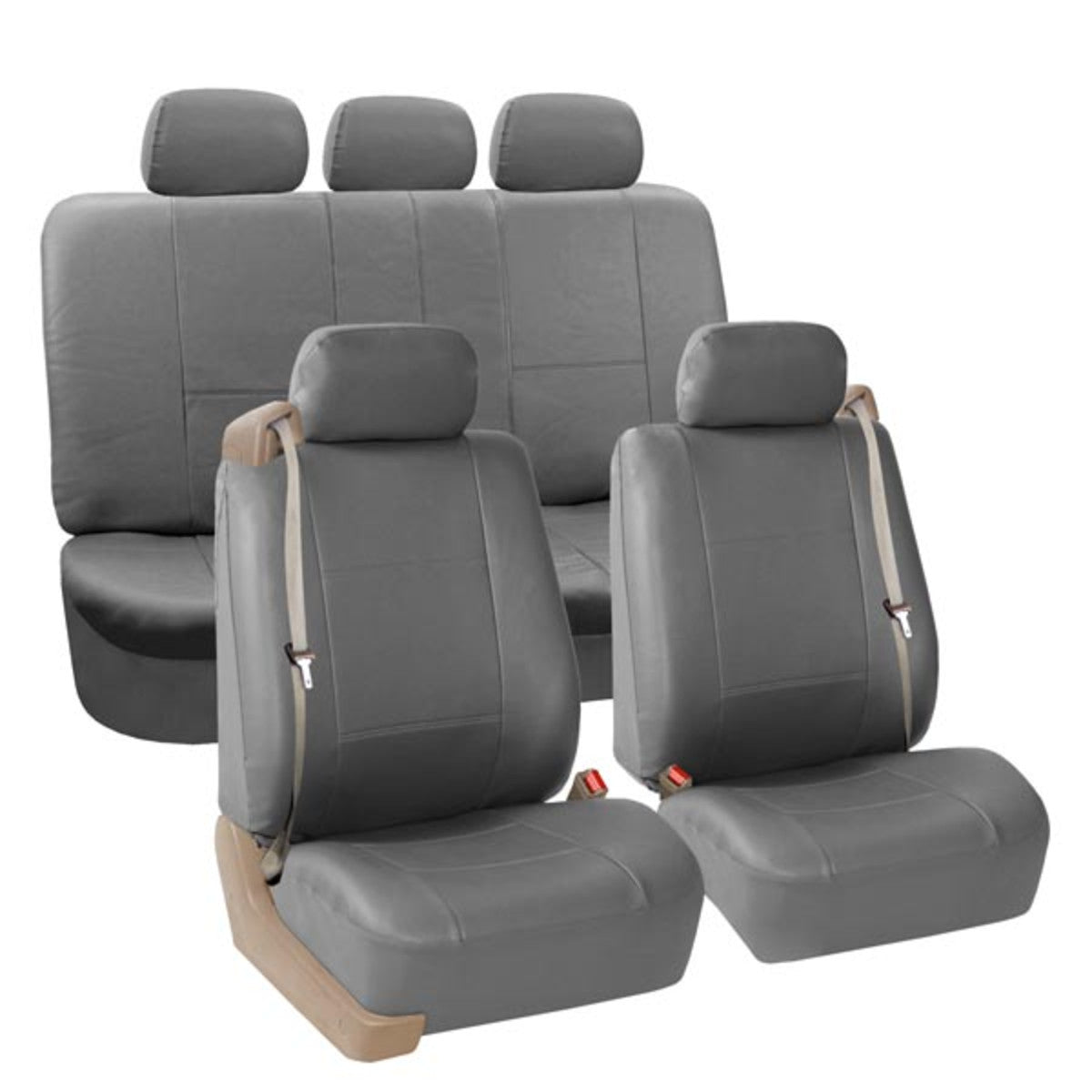 Seat with outlet seatbelt built in