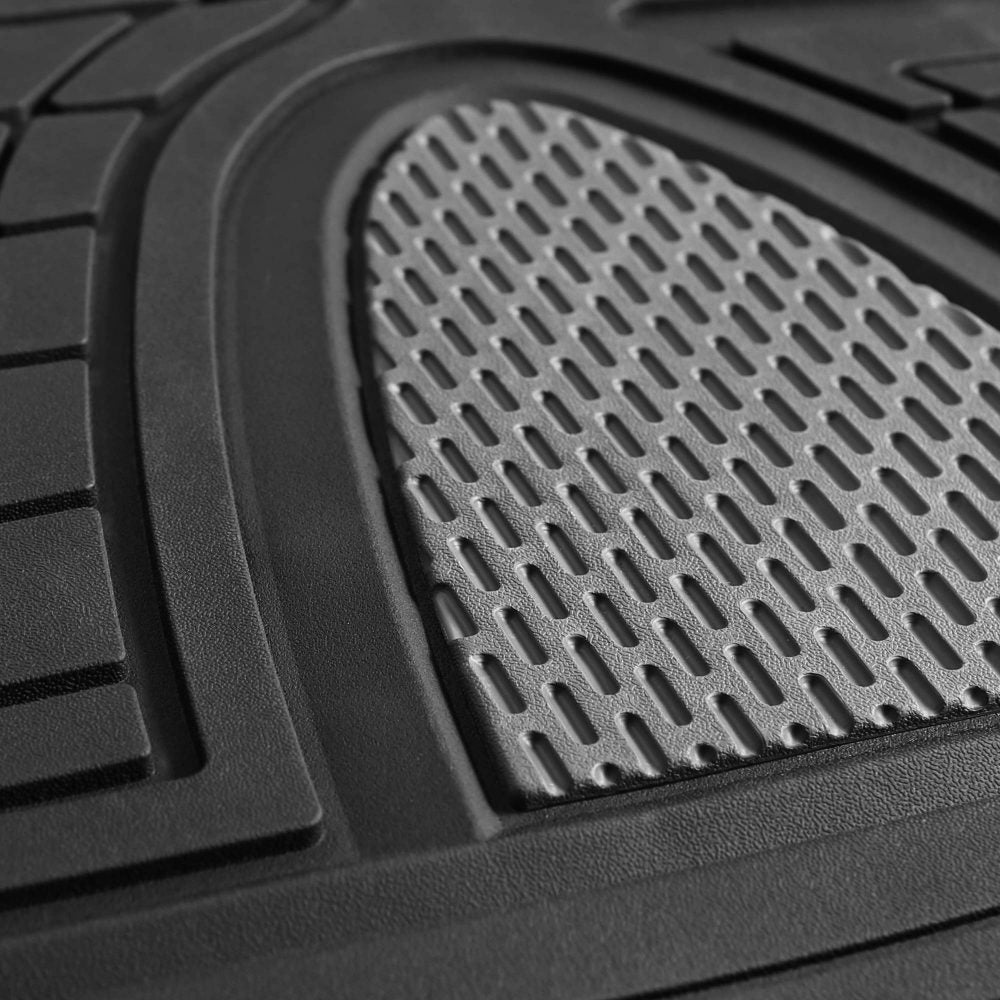 Trimmable ClimaProof Heavy Duty Tall Channel Non-Slip Rubber Floor Mats - Full Set Gray