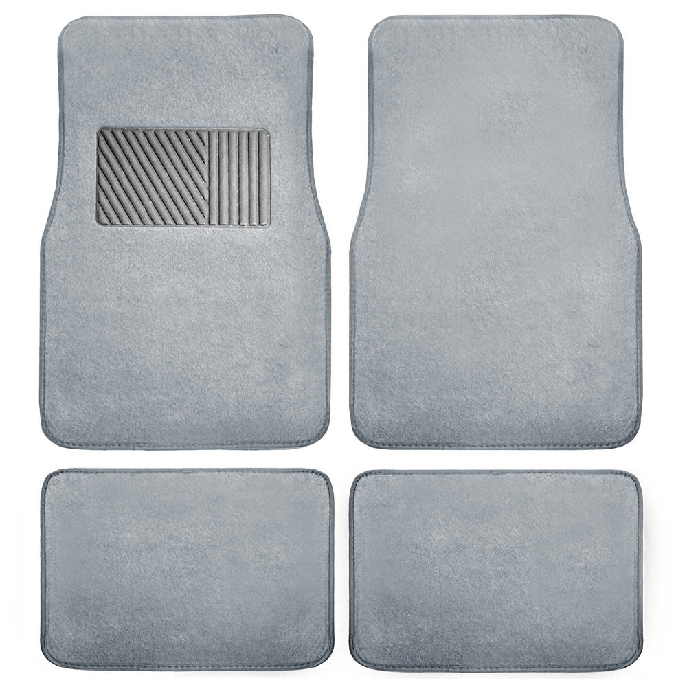 Non-Slip Carpet Floor Mats with Heel Pad - Full Set Gray