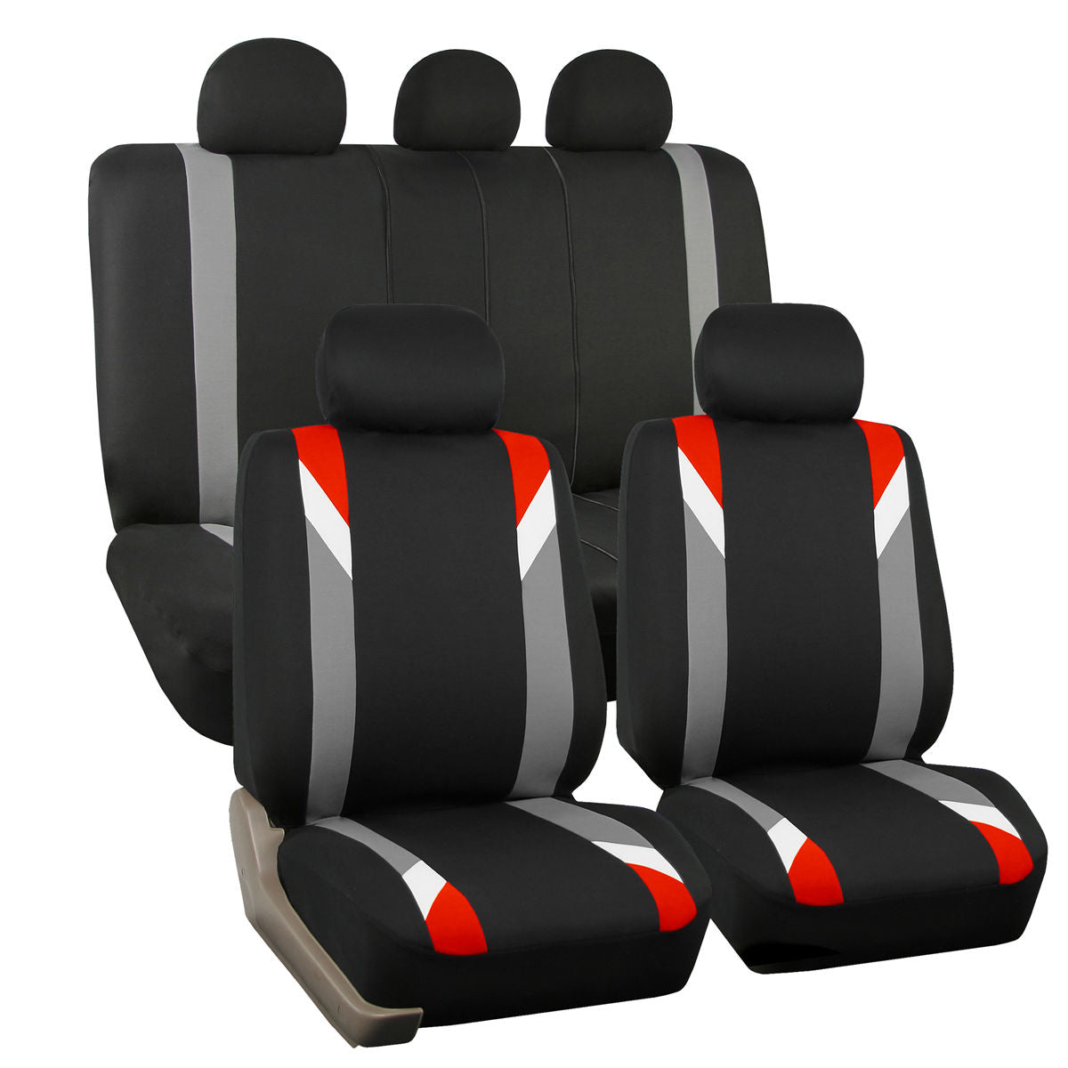 Premium Modernistic Seat Covers - Full Set Red