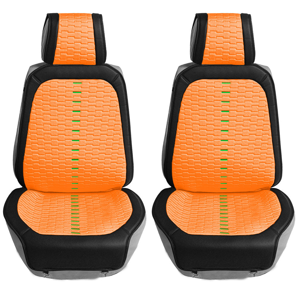 Colorful Ultra Car Seat Cushions - Front Set Orange