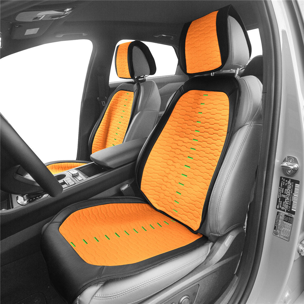 Colorful Ultra Car Seat Cushions - Front Set Orange