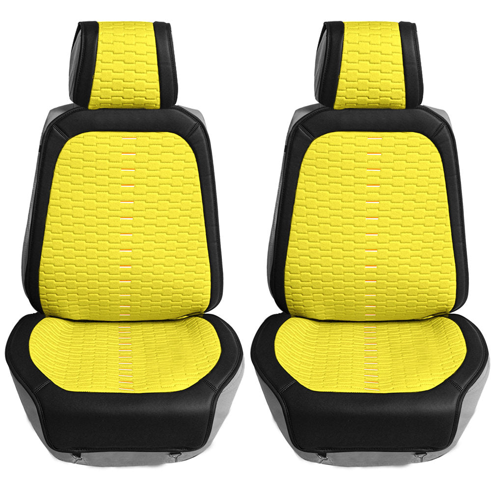 Colorful Ultra Car Seat Cushions - Front Set Yellow