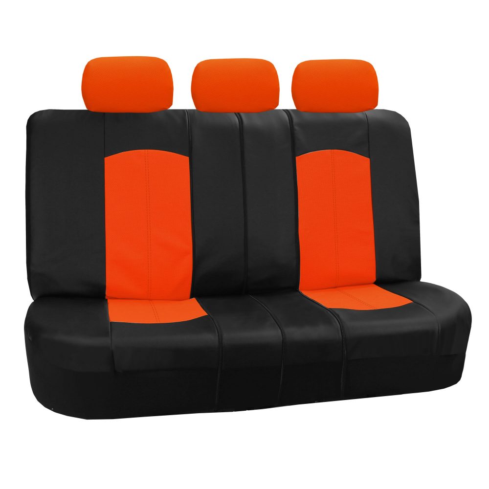 Highest Grade Faux Leather Seat Covers - Rear Orange