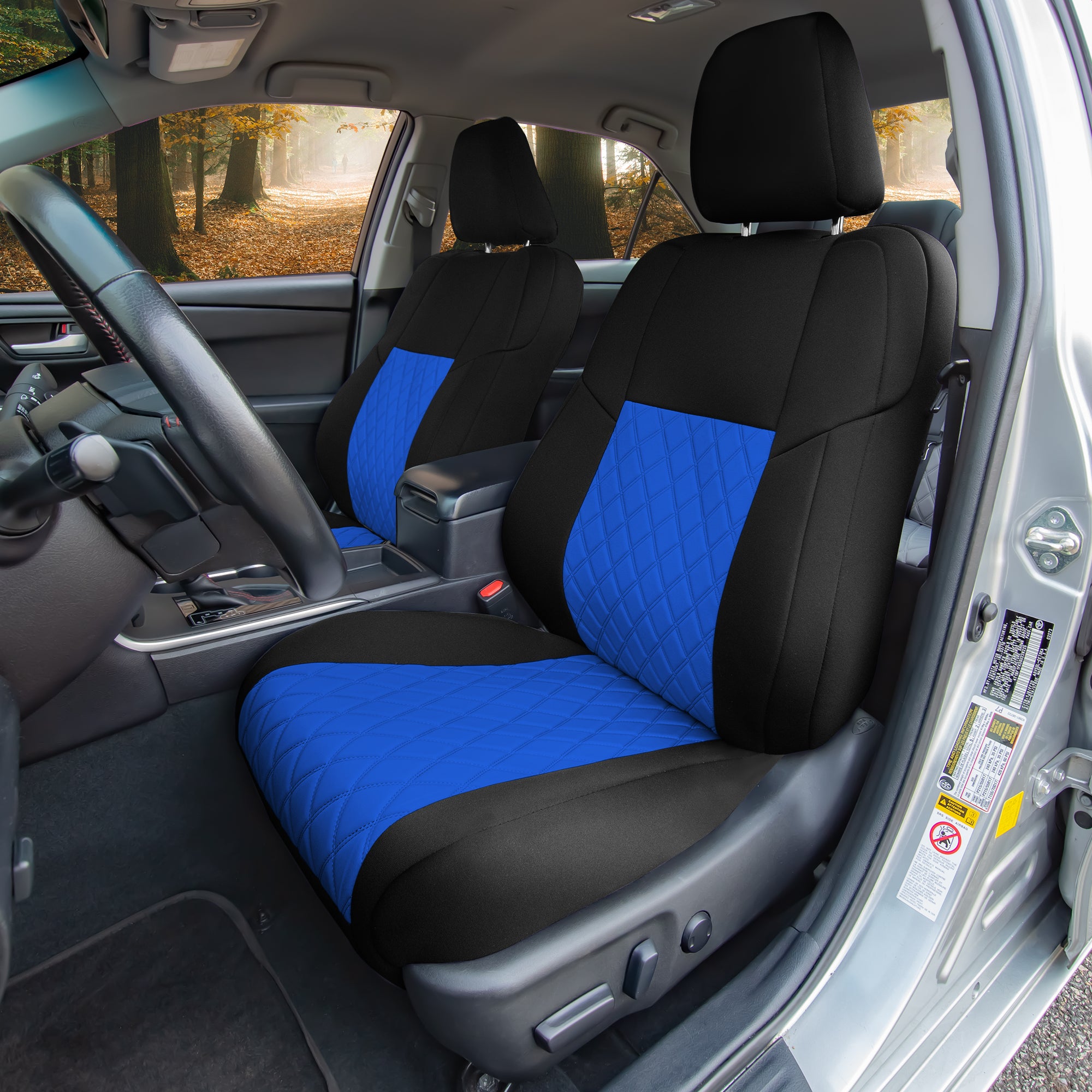 Toyota Camry LE | SE | XSE | XLE  2012-2017 - Full Set Seat Covers - Blue Ultraflex Neoprene