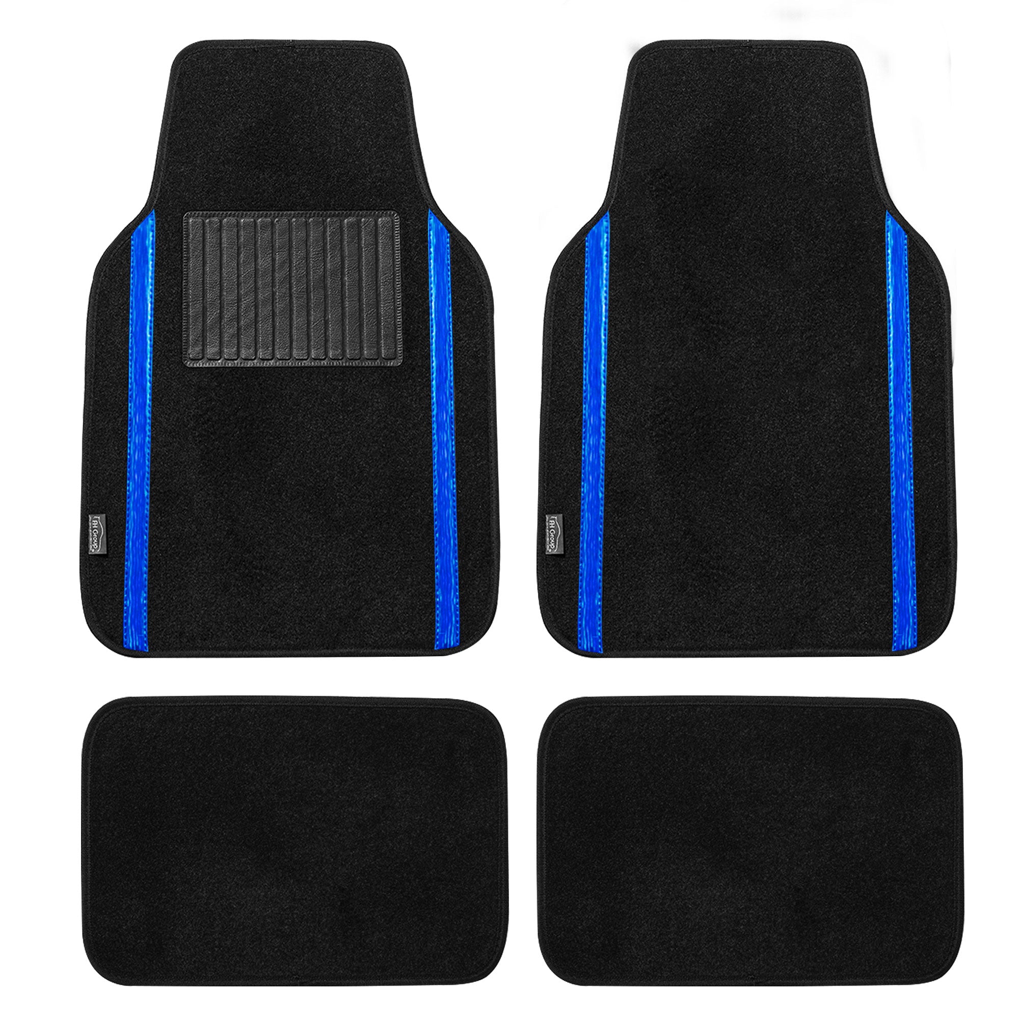 Galaxy13 Metallic Stripe Non-Slip Carpet Floor Mats - Full Set Blue