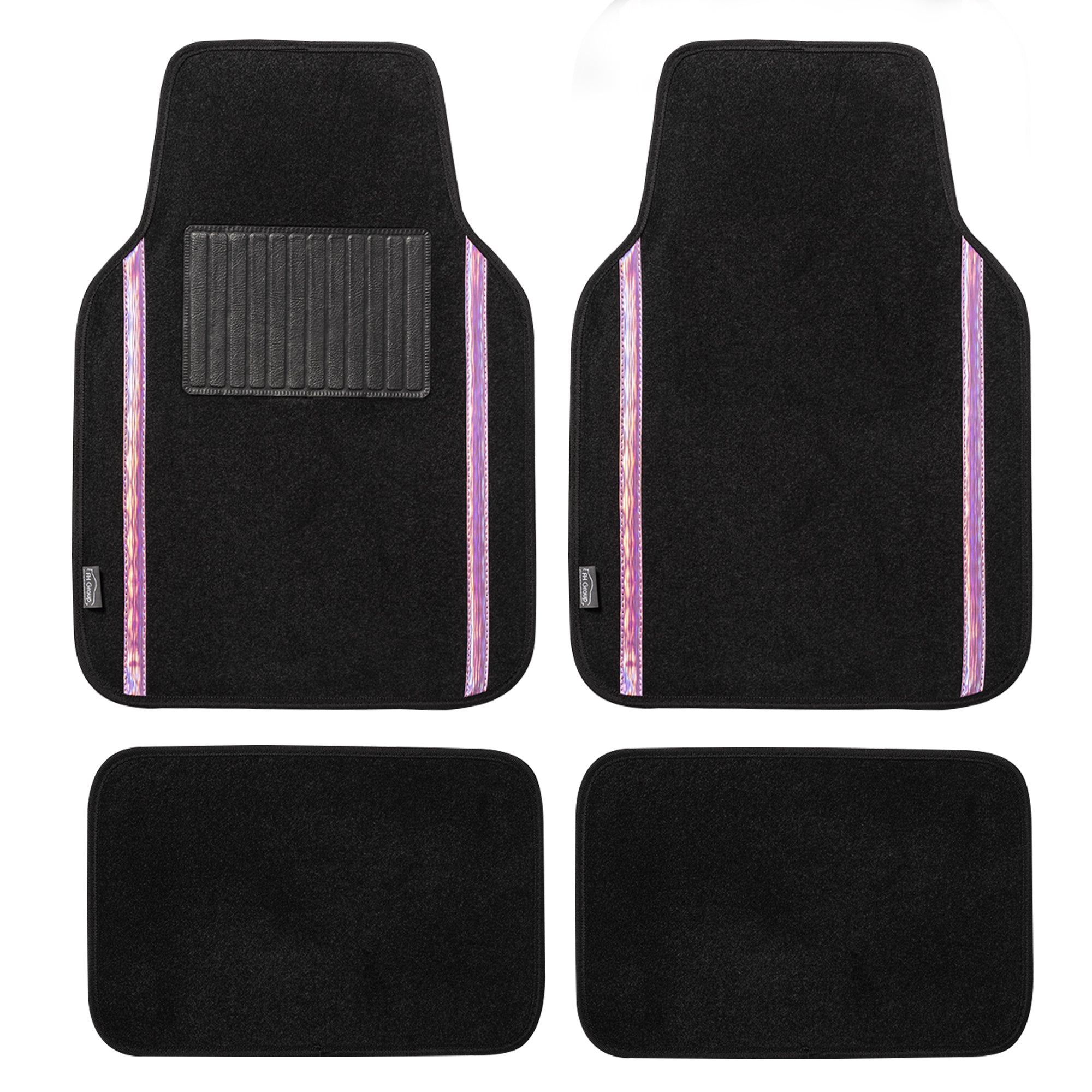 Galaxy13 Metallic Stripe Non-Slip Carpet Floor Mats - Full Set Pink