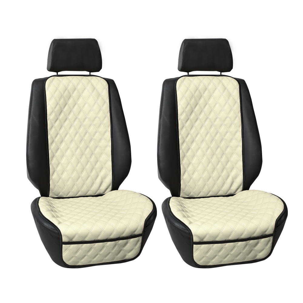 Faux Leather Seat Protectors - 1Pk Front Beige