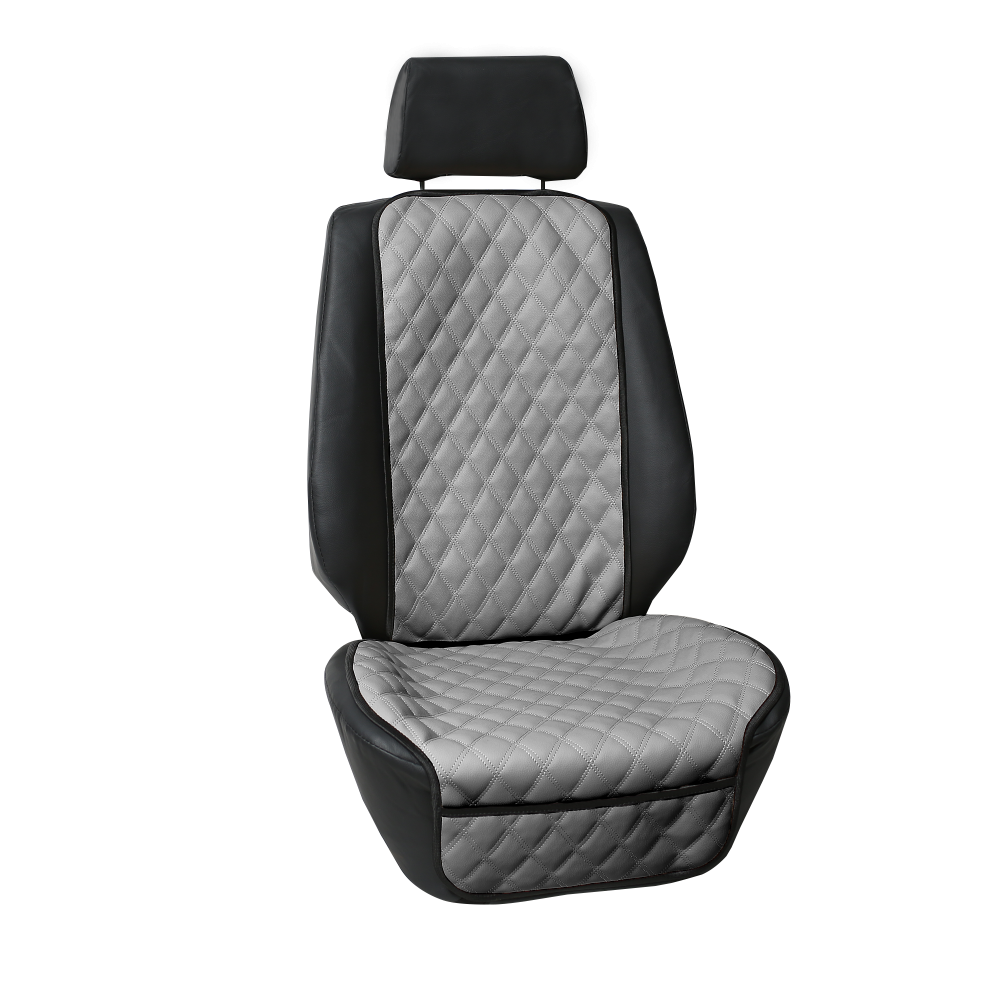 Faux Leather Seat Protectors - 1Pk Front Gray