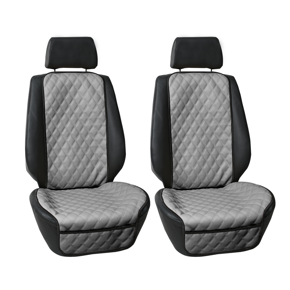 Faux Leather Seat Protectors - 1Pk Front Gray