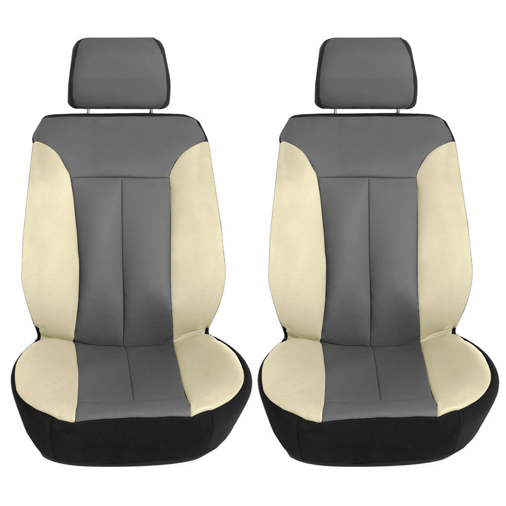 Apex90 Superior Faux Leather Car Seat Covers - Front Set Beige