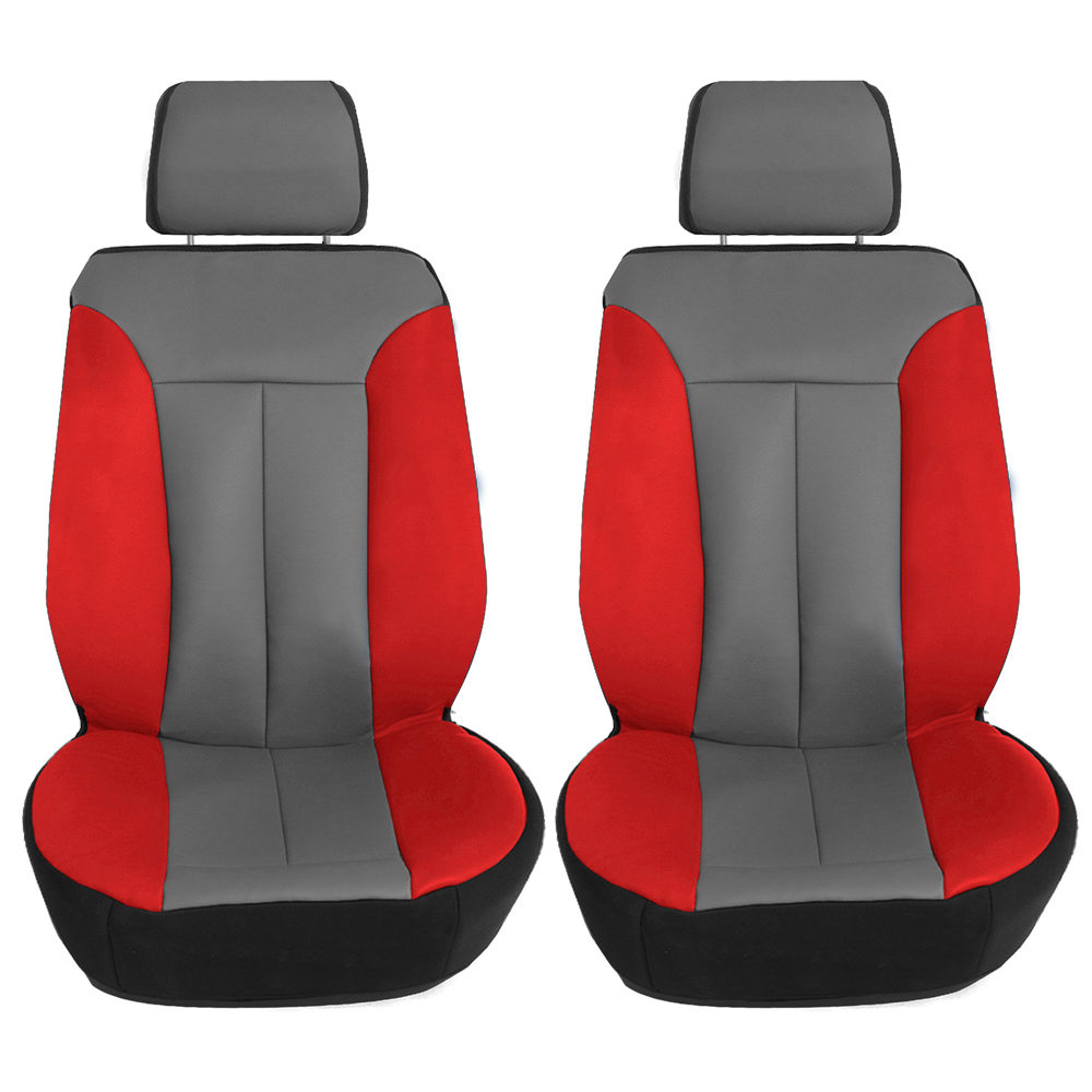 Apex90 Superior Faux Leather Car Seat Covers - Front Set Red