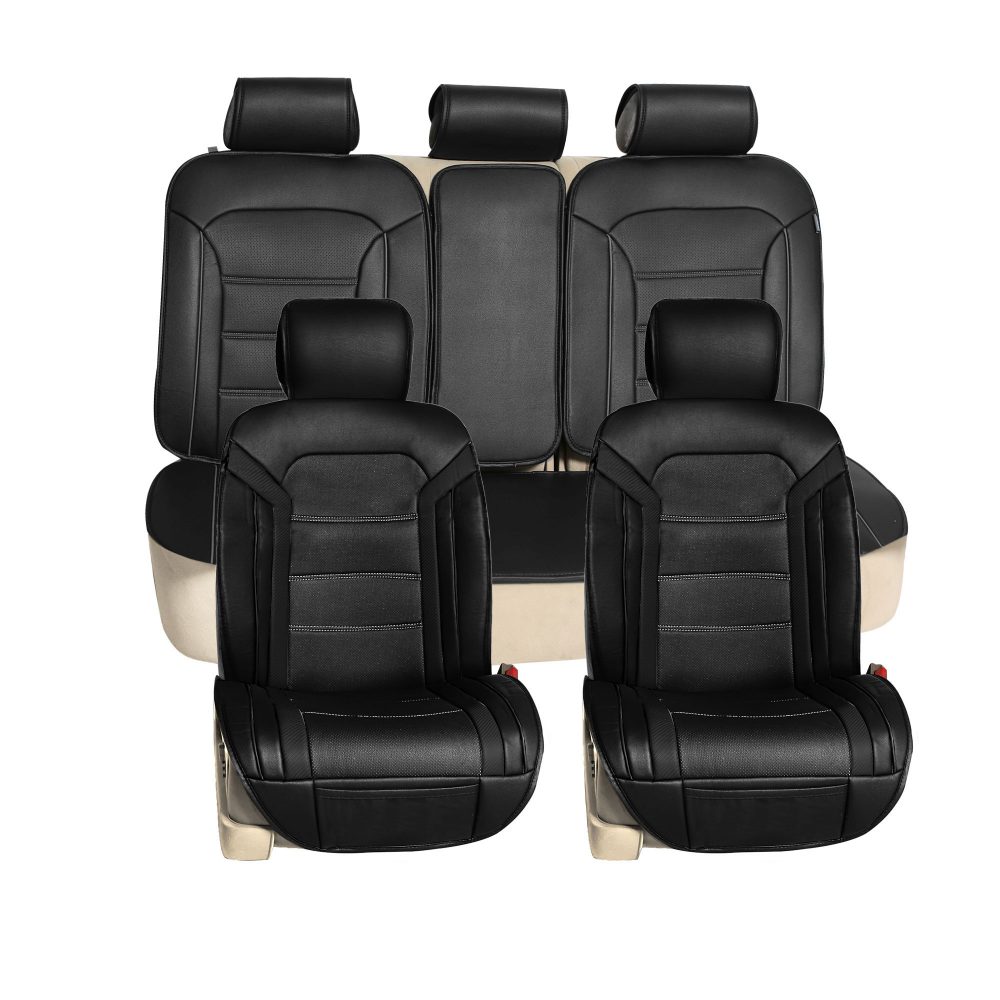 Futuristic Faux Leather Seat Cushions Full Set Black   Pu208black115 Whitebackground Front V2 E1576164653173 