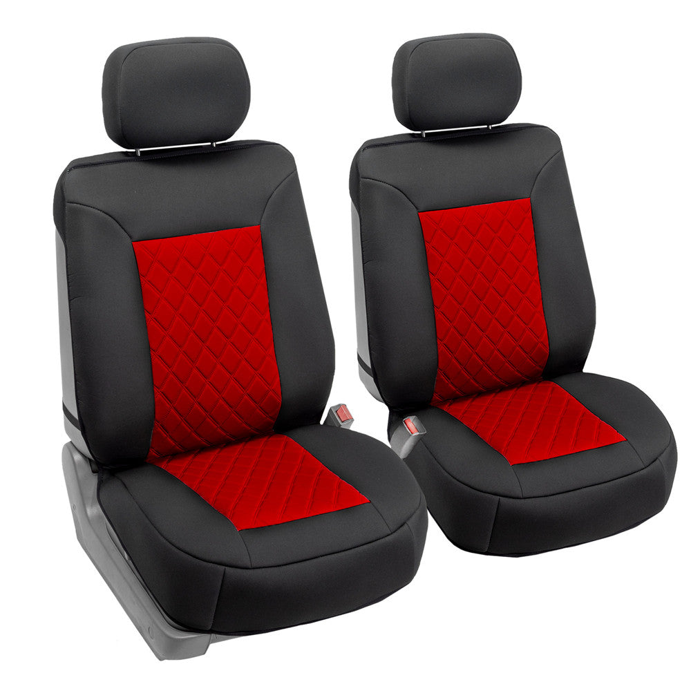 Neosupreme Deluxe Quality Car Seat Cushions - Front Set Red